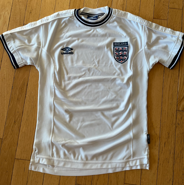 Inglaterra 2000 Vintage Soccer Jersey Tamaño Mediano