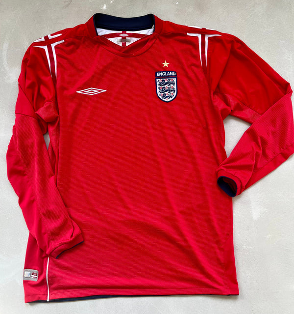 England 2004 Vintage Long-Sleeve Home Jersey