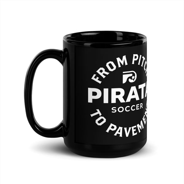 From Pitch to Pavement Black Glossy Mug