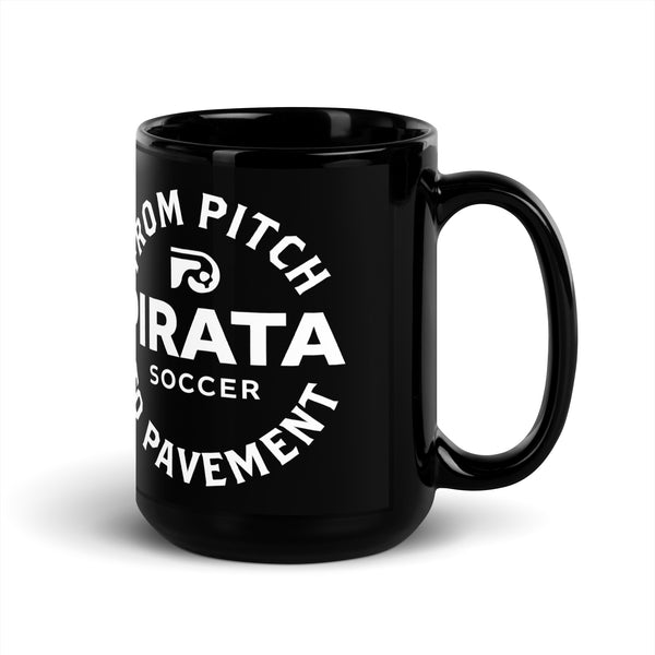 From Pitch to Pavement Black Glossy Mug