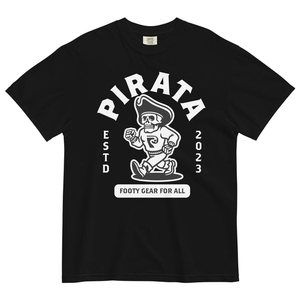 Pirata Soccer Camiseta unisex teñida en prenda de peso pesado