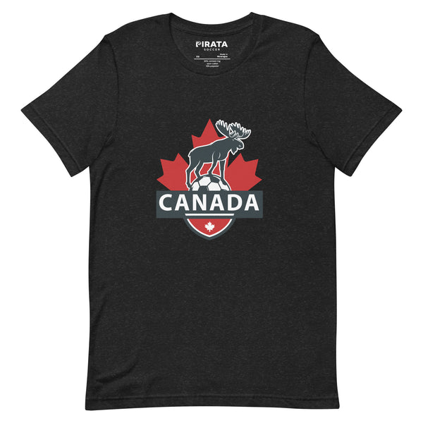 Camiseta unisex con insignia de alce de fútbol de Canadá